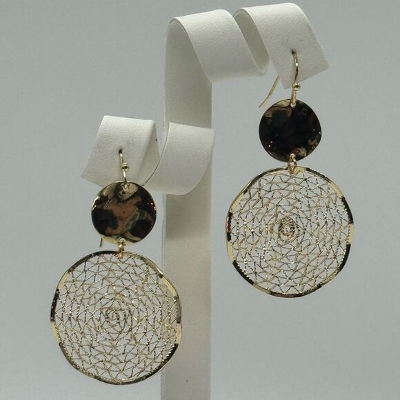 INC Gold Tone Dangle Dream Catcher Earnings - Picture 1 of 6